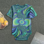 Blue Fractal Print Men's Bodysuit