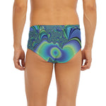 Blue Fractal Print Men's Briefs
