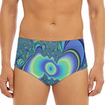 Blue Fractal Print Men's Triangle Swim Briefs