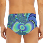 Blue Fractal Print Men's Triangle Swim Briefs