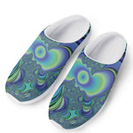 Blue Fractal Print Mesh Casual Shoes