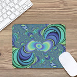 Blue Fractal Print Mouse Pad