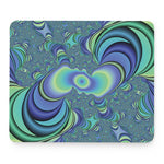 Blue Fractal Print Mouse Pad