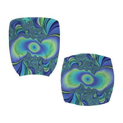 Blue Fractal Print Office Chair Cover