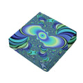 Blue Fractal Print Outdoor Seat Cushion Cover
