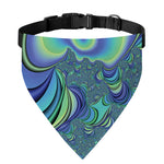 Blue Fractal Print Over The Collar Dog Bandana