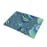Blue Fractal Print Pet Cooling Mat Cover