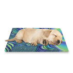 Blue Fractal Print Pet Cooling Mat Cover