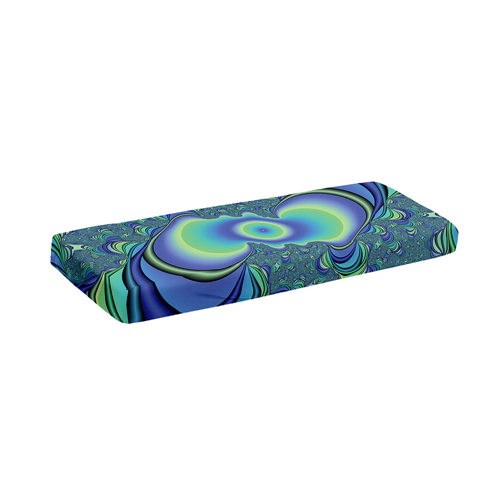 Blue Fractal Print Piano Keyboard Cover