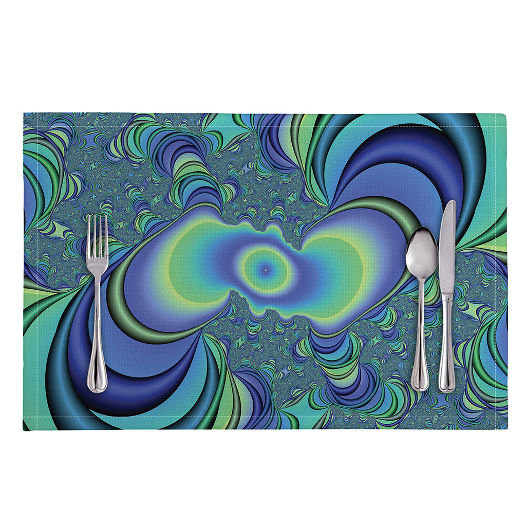 Blue Fractal Print Placemat