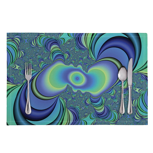 Blue Fractal Print Placemat