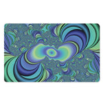 Blue Fractal Print Polyester Doormat