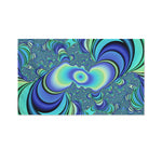 Blue Fractal Print Polyester Flag