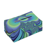 Blue Fractal Print Rectangle Tissue Box Cover