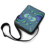 Blue Fractal Print Rectangular Crossbody Bag