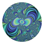 Blue Fractal Print Round Blanket
