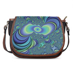 Blue Fractal Print Saddle Bag
