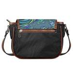 Blue Fractal Print Saddle Bag