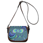 Blue Fractal Print Saddle Bag