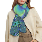 Blue Fractal Print Scarf
