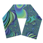 Blue Fractal Print Scarf