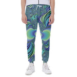 Blue Fractal Print Scuba Joggers