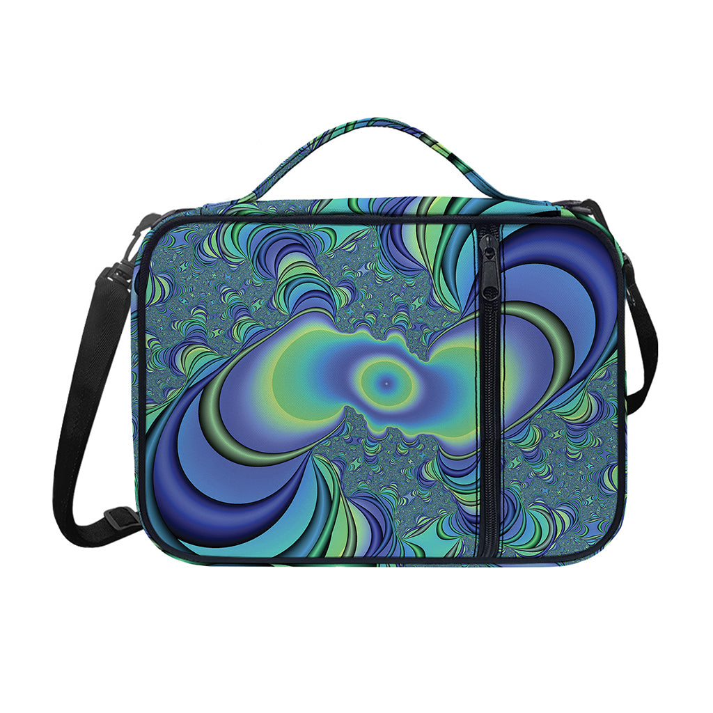 Blue Fractal Print Shoulder Strap Bible Bag