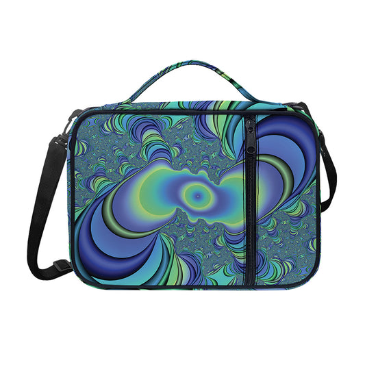 Blue Fractal Print Shoulder Strap Bible Bag