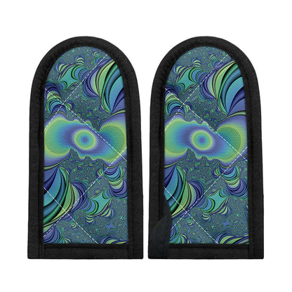 Blue Fractal Print Skillet Handle Cover