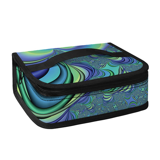 Blue Fractal Print Small Lunch Bag