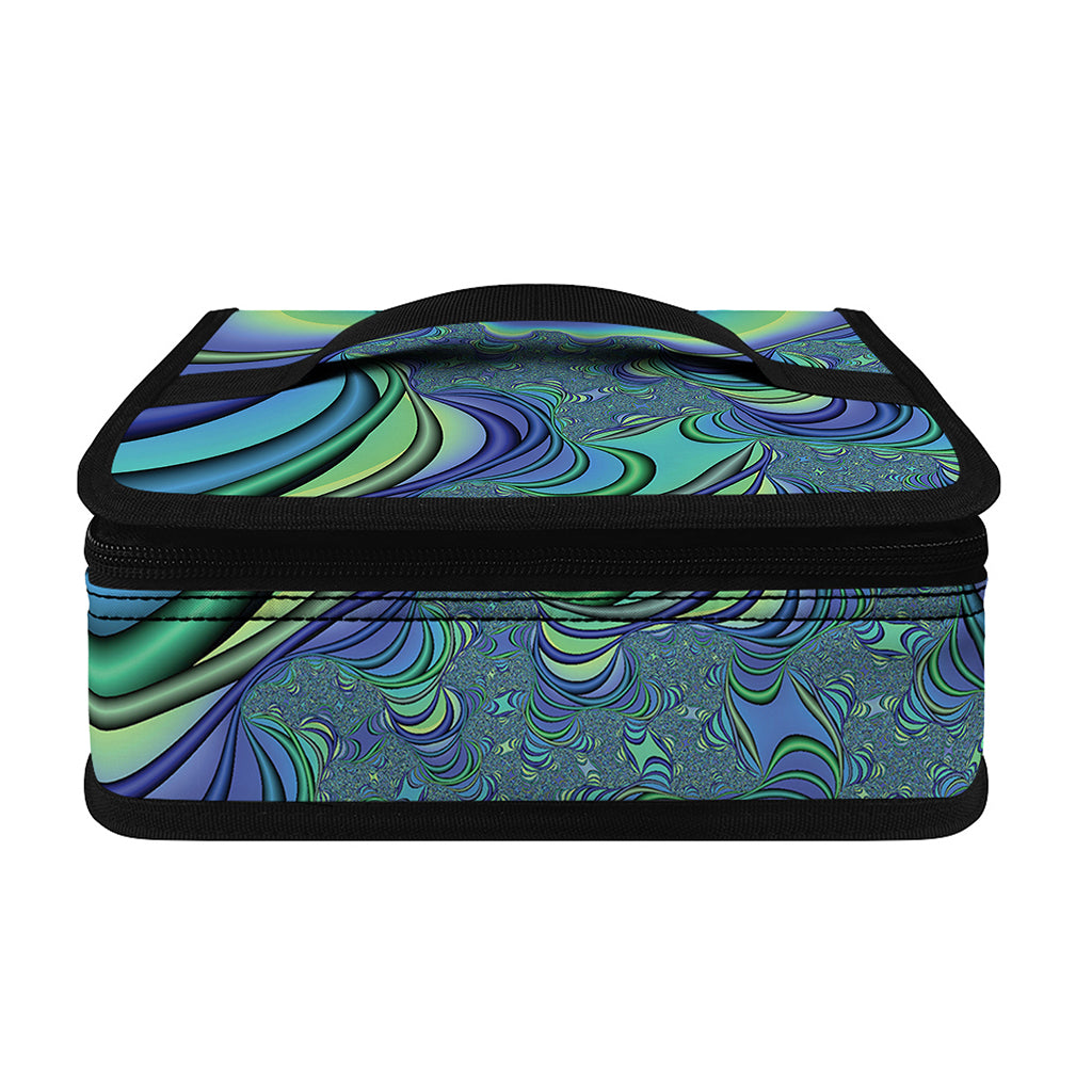 Blue Fractal Print Small Lunch Bag
