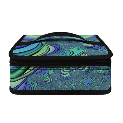 Blue Fractal Print Small Lunch Bag