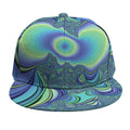 Blue Fractal Print Snapback Cap