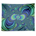 Blue Fractal Print Tapestry