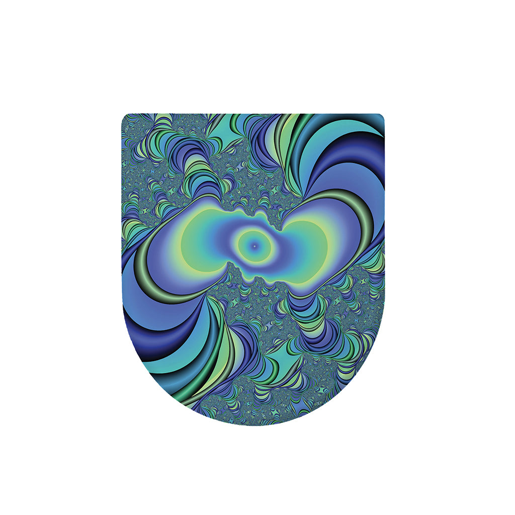 Blue Fractal Print Toilet Lid Cover
