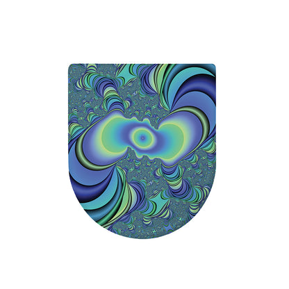 Blue Fractal Print Toilet Lid Cover