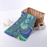 Blue Fractal Print Towel