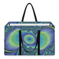 Blue Fractal Print Utility Tote Bag