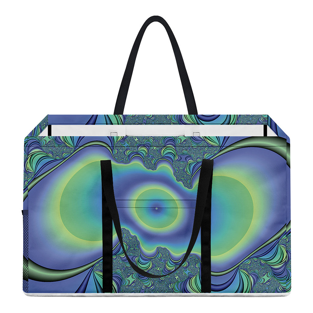 Blue Fractal Print Utility Tote Bag