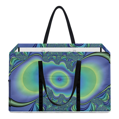 Blue Fractal Print Utility Tote Bag