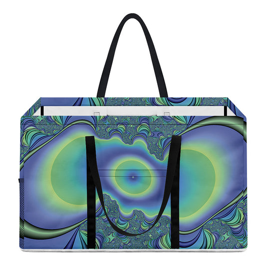 Blue Fractal Print Utility Tote Bag