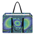 Blue Fractal Print Utility Tote Bag