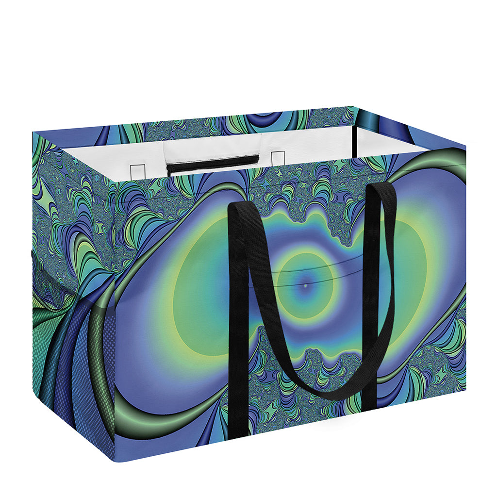 Blue Fractal Print Utility Tote Bag