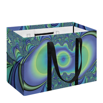 Blue Fractal Print Utility Tote Bag
