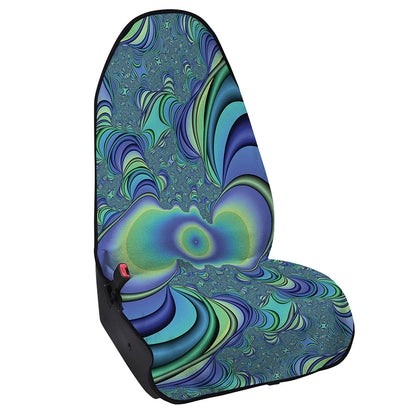 Blue Fractal Print Waterproof Car Seat Cover