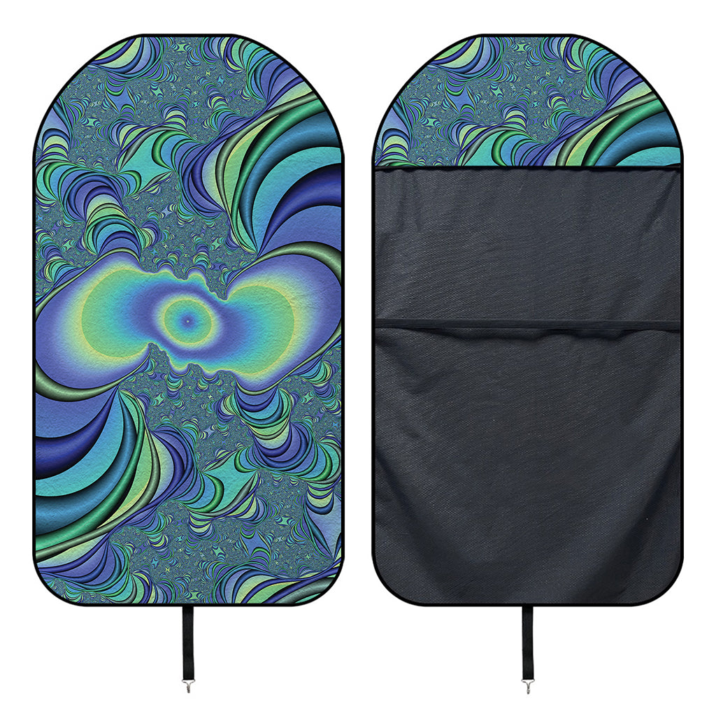 Blue Fractal Print Waterproof Car Seat Cover