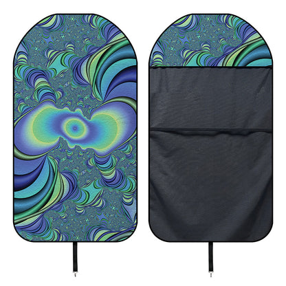 Blue Fractal Print Waterproof Car Seat Cover