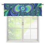 Blue Fractal Print Window Valance