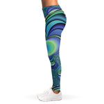 Blue Fractal Print Women's Leggings