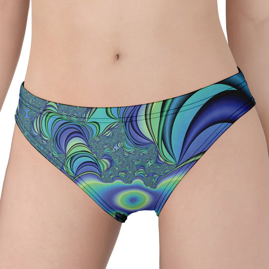 Blue Fractal Print Women's Panties